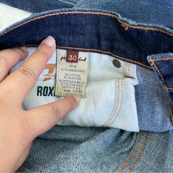 7 For All Mankind Roxanne Mid Rise Slim Leg Ankle Jean Dark Rinse Blue Size 30 - Picture 5 of 7
